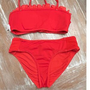 GB Girls Red Ruffle Bikini Size 12